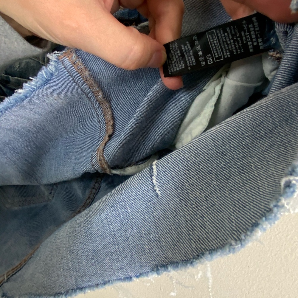 Forever 21 Denim Mini Skirt W/ Raw Hem - Picture 4 of 6